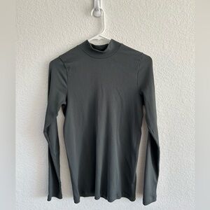 Athleta Renew Seamless Ribbed Mock Neck, Size Medium, Bali Green